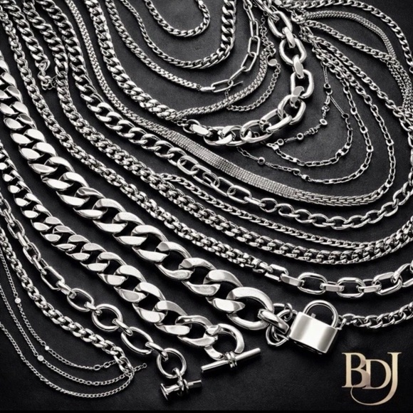 Layer Bar™ 1 LB Necklace Chains Discovery Lot Mixed Gold Silver Reseller - Picture 3 of 10